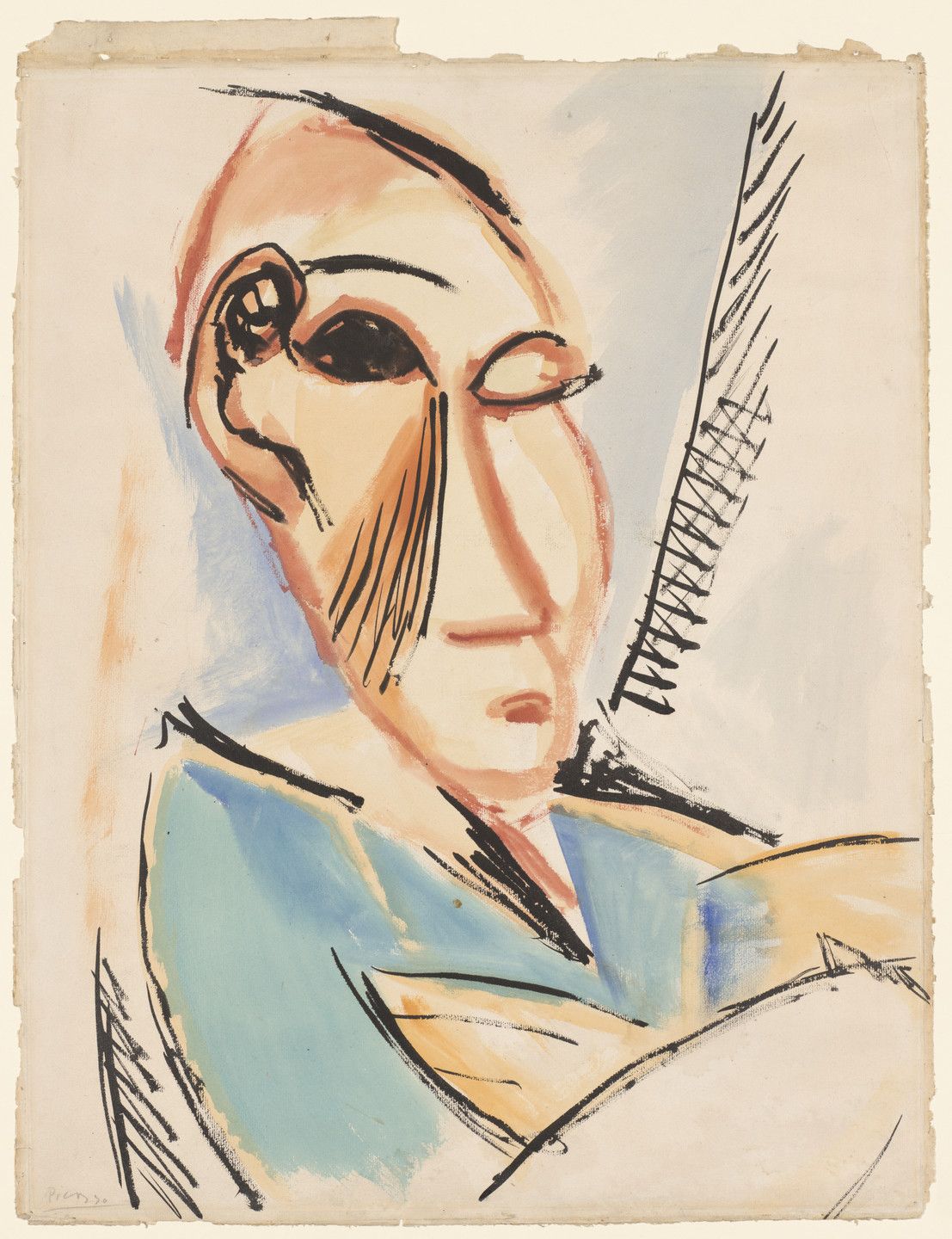 Head of the Medical Student (Study for Les Demoiselles d'Avignon)